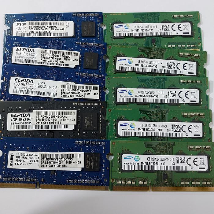 memory sodim ram 4gb ddr3 ddr3L 10600 12800 samsung micron skhynix
