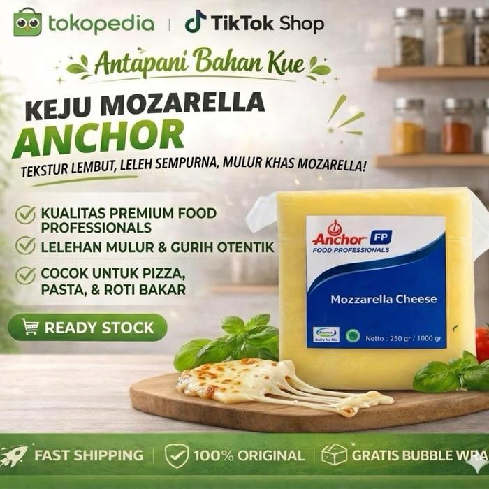 Keju Mozarella Anchor 1 Kg/Anchor Mozarella Cheese