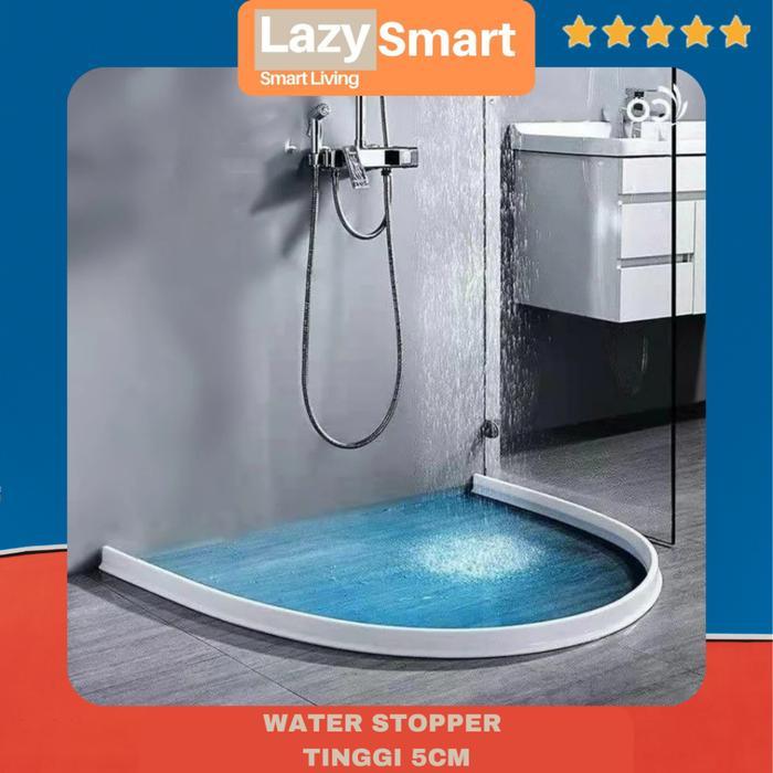 Terlaris Penahan Air Pintu Banjir Wastafel Sekat Kamar Mandi Silikon Water Stopper Bar Model i