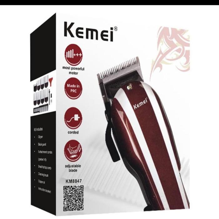 ALAT CUKUR RAMBUT KEMEI KM-8847 - HAIR CLIPPER KM 8847 - MECIN CUKUR