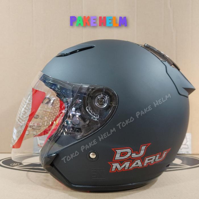 HELM KYT DJ MARU SOLID BLACK DOFF HITAM DOFF DJMARU
