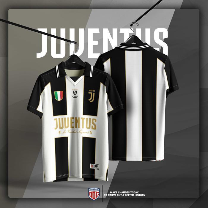 Primeroses - Doc Apparel Juve Retro Gold V2 Jersey Bola Premium Dryfit Milano Cool Fit Oversize