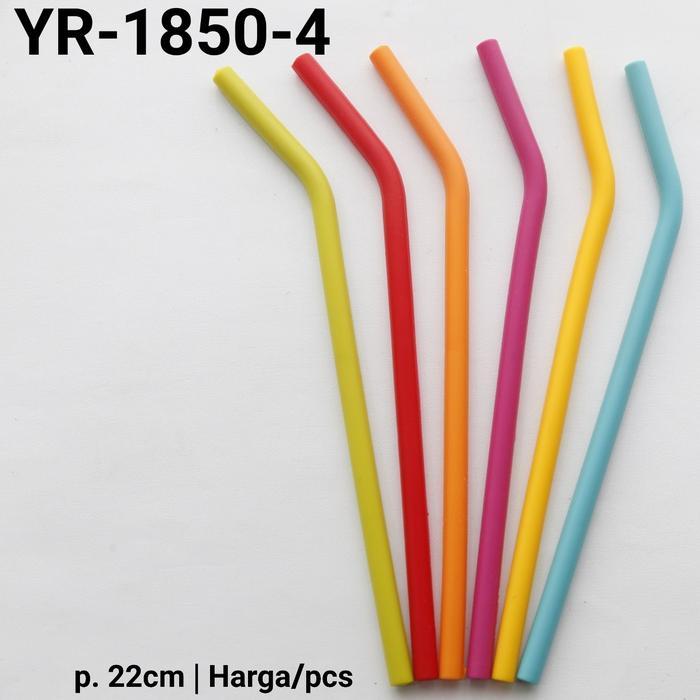 GR-YR-1850 Sedotan silikon food grade reusable besar kecil boba