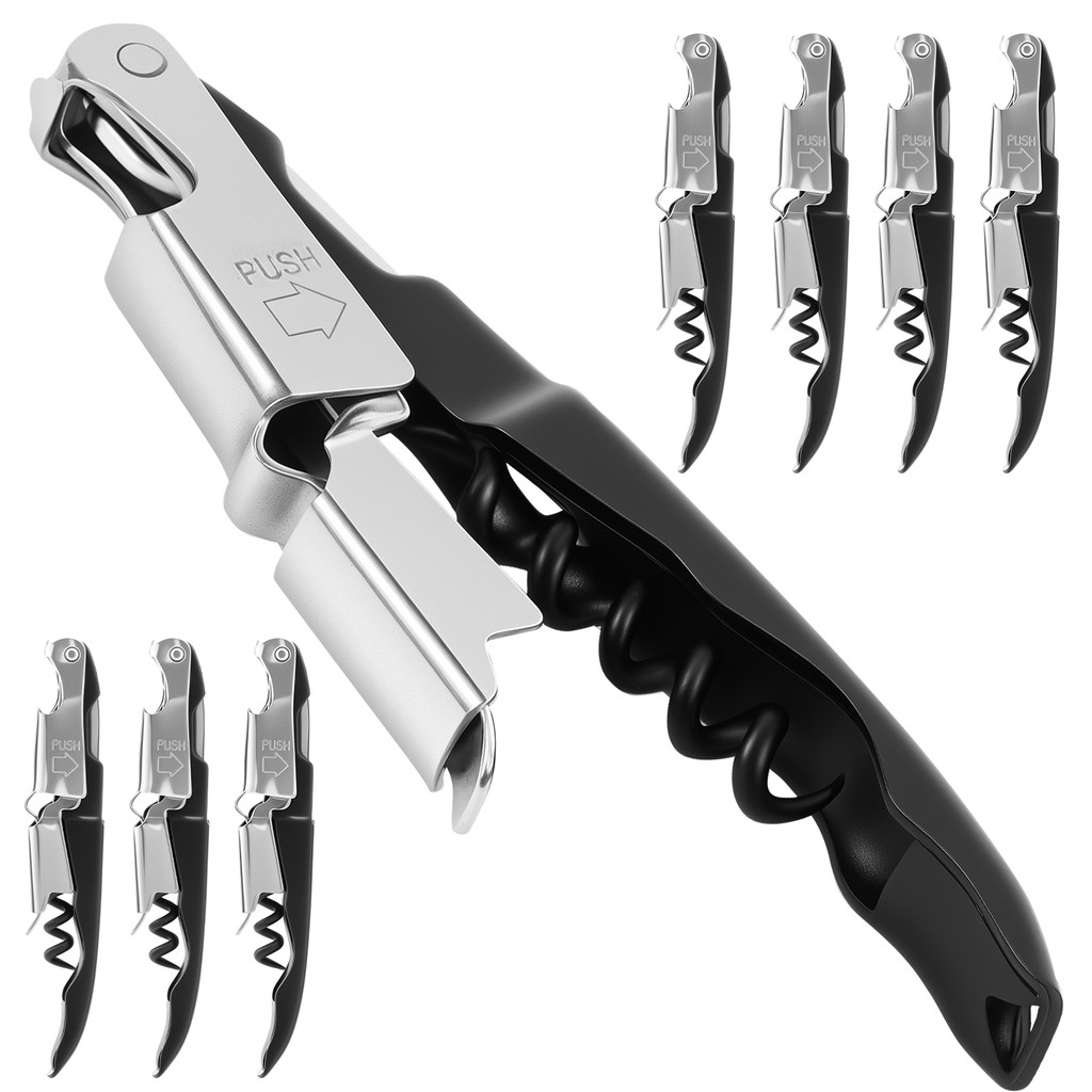 8Pcs Wine Bottle Opener Wine Key with Foil Cutter Professional Wine Opener Multifunctional Manual Co