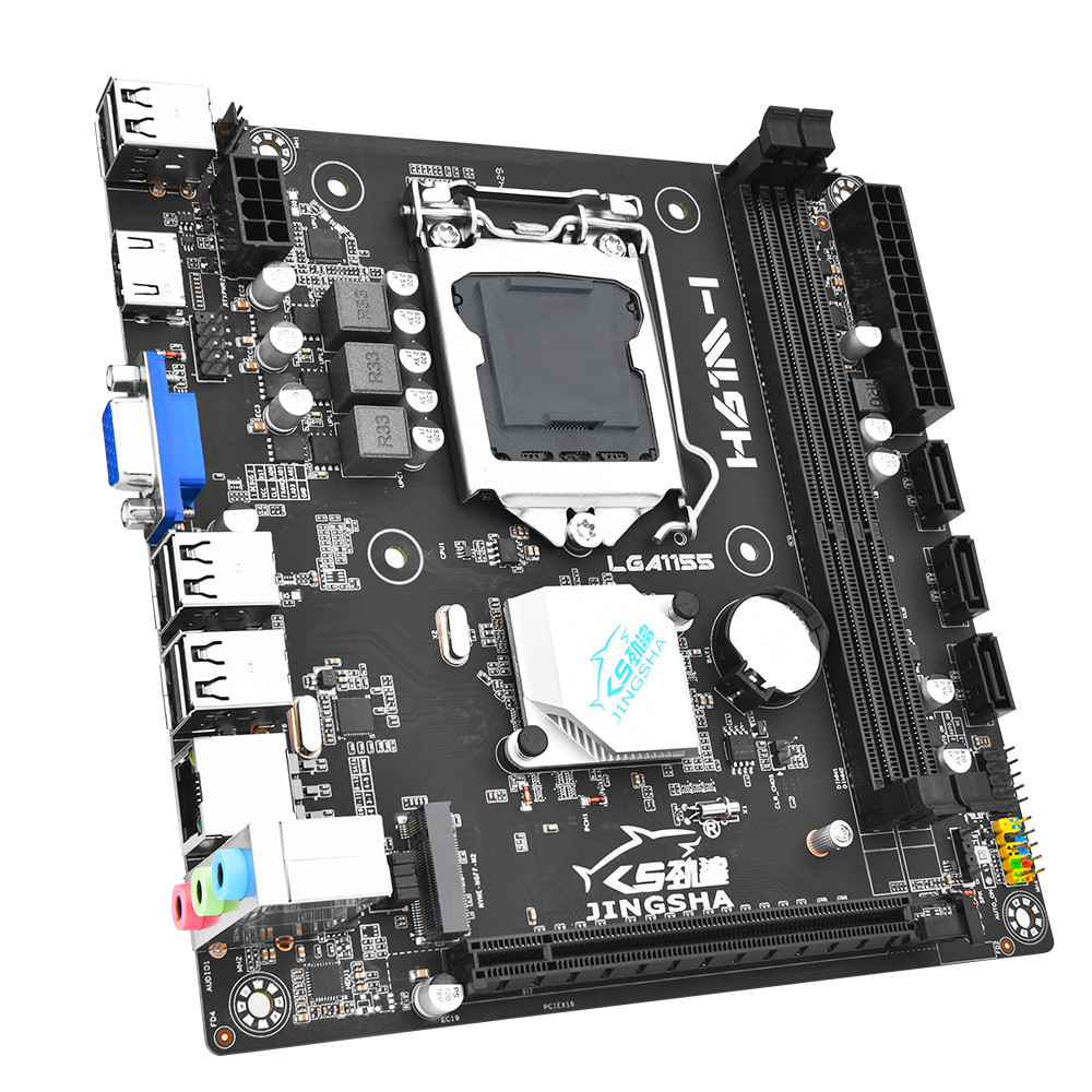 JINGSHA H61 Motherboard LGA1155 DDR3 Memory ITX H61 Desktop Mainbord With NVME/NGFF M.2 Interface