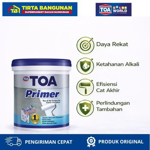 NEW PORODUK TOA PRIMER ACRILIC ALKALI RESIST 2.5L CAT DASAR PREMIUM PUTIH MATT UNTUK INTERIOR &