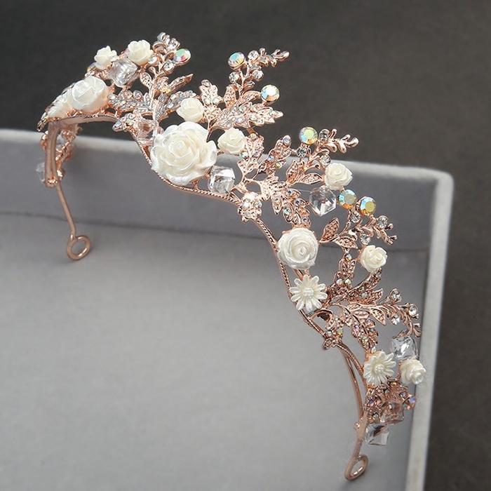 Mahkota Carrie White Flower Crown Wedding Aksesoris Rambut Pengantin Bridal Hairdo Mahkota Hijab