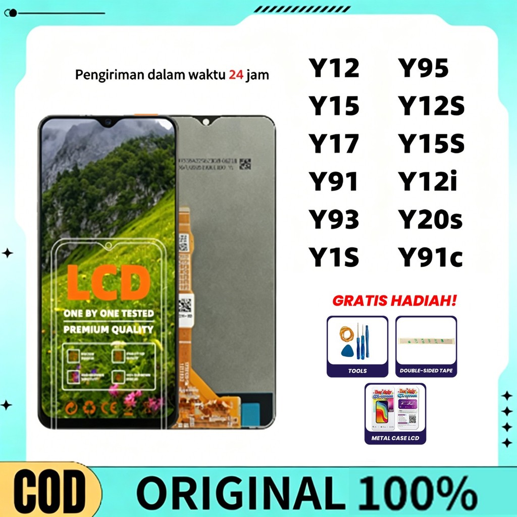LCD VIVO Y17S/Y91C/Y91/Y93 ORIGINAL100% Fullset asli hp ori Touchscreen vivo layar
