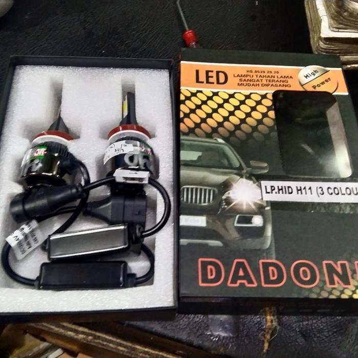 LAMPU LED H8 3 WARNA BERGARANSI 2 PCS TERBAIK