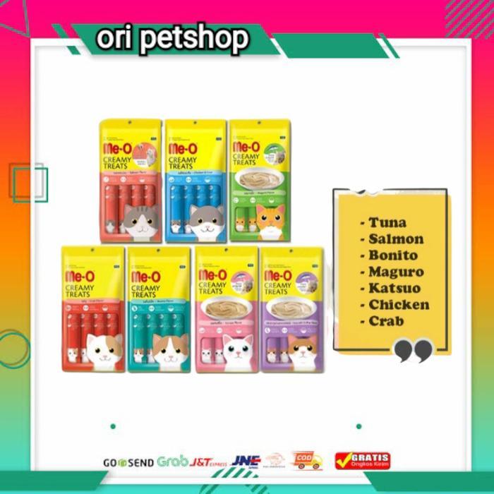(1dus=isi 12pack) snack kucing meo creamy treats - rasa salmon flavor