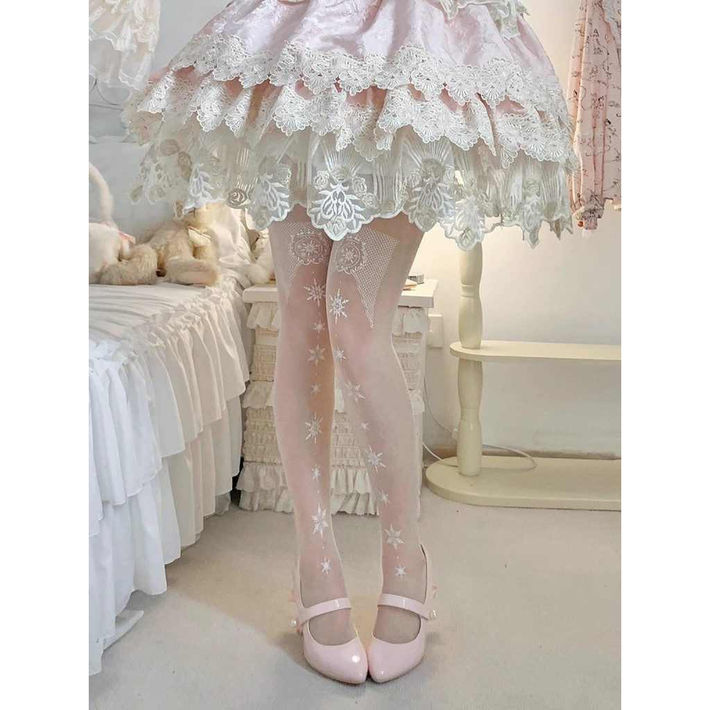 New Original Snowflake Lolita Socks Women Spring And Summer Free Cut Pineapple Socks Lolita Japanese