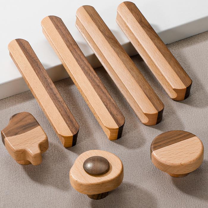 Knob Bulat Kayu Vernish 25-35 mm Gagang Pintu Kabinet Anak-anak Kayu Lemari Kayu