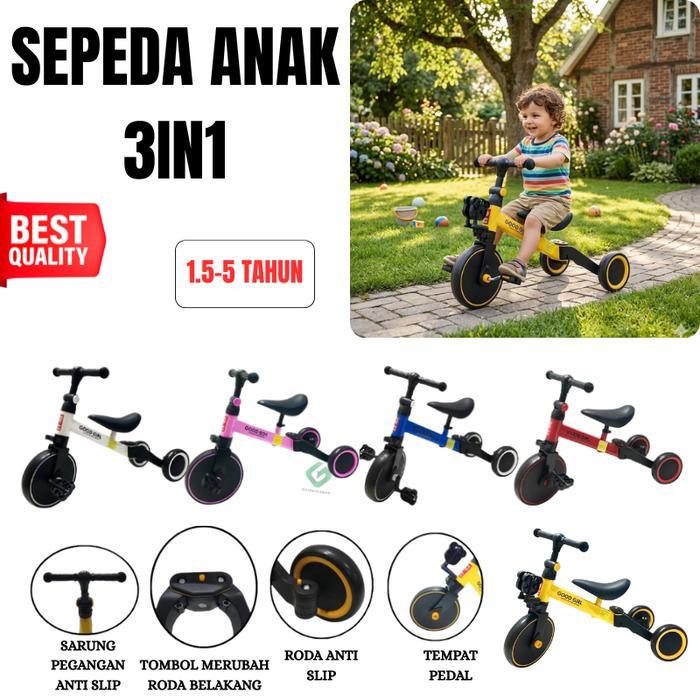 ( NEW ) - NEW SEPEDA ANAK 3 in 1 GOOD BOY GOOD GIRL BALANCE BIKE MANTAP