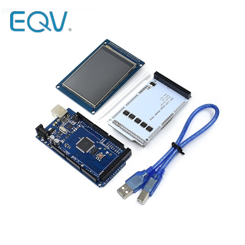 3.2" TFT LCD Touch + TFT 3.2 inch Shield + Mega 2560 R3 with usb cable for Arduino kit