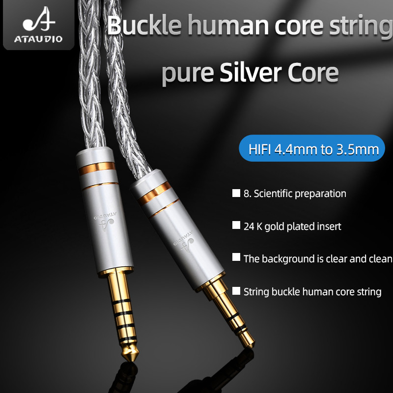Hifi 4.4mm to 3.5mm Audio cable Pure silver 4.4mm Balance to 3.5 mm aux jack Balanced Audio Adapter