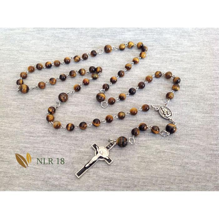 Kalung Rosario Batu Tiger Eye Nlr18