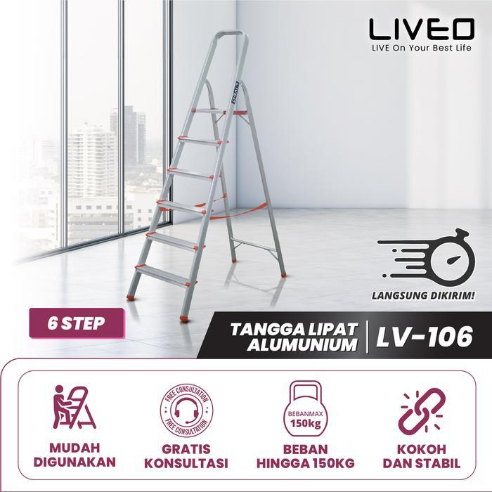 Tangga Rumah Lipat Alumunium Liveo LV-106 / Tangga 6 step