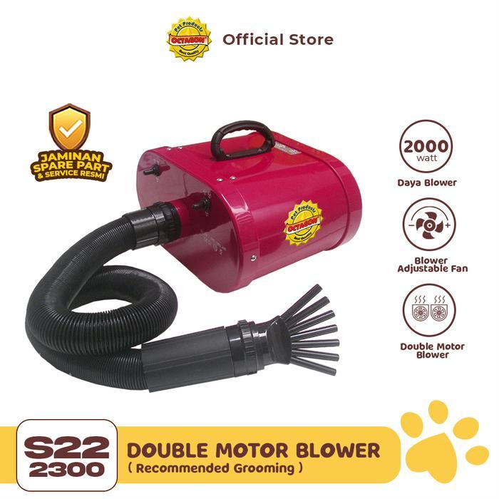 OCTAGON PET BLOWER DOUBLE MOTOR Blower High Power Blower Grooming Anjing Kucing