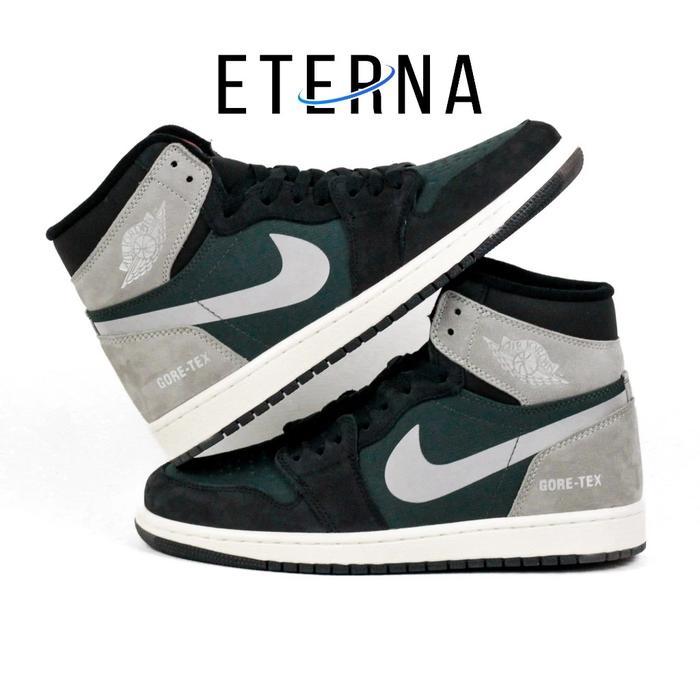 Sepatu Nike Air Jordan 1 High Element Gore-Tex Black Grey Sneakers Authentic
