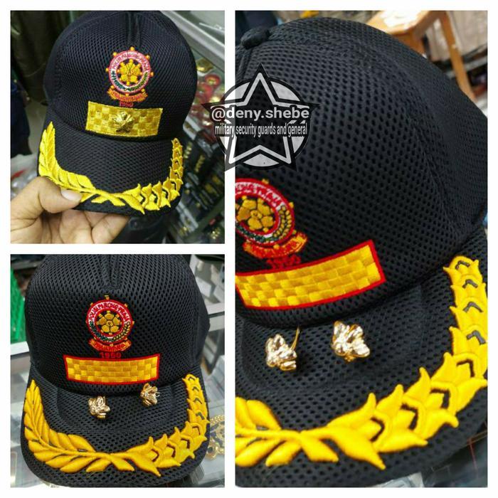 Topi pol pp hitam 3d 4a