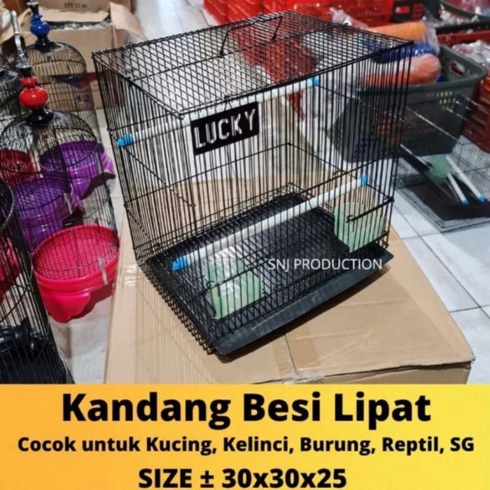 Sangkar Umbaran Mini Merk Lucky Kandang Kotak Besi Mini Sangkar Burung Kandang Besi Lipat Love Bird