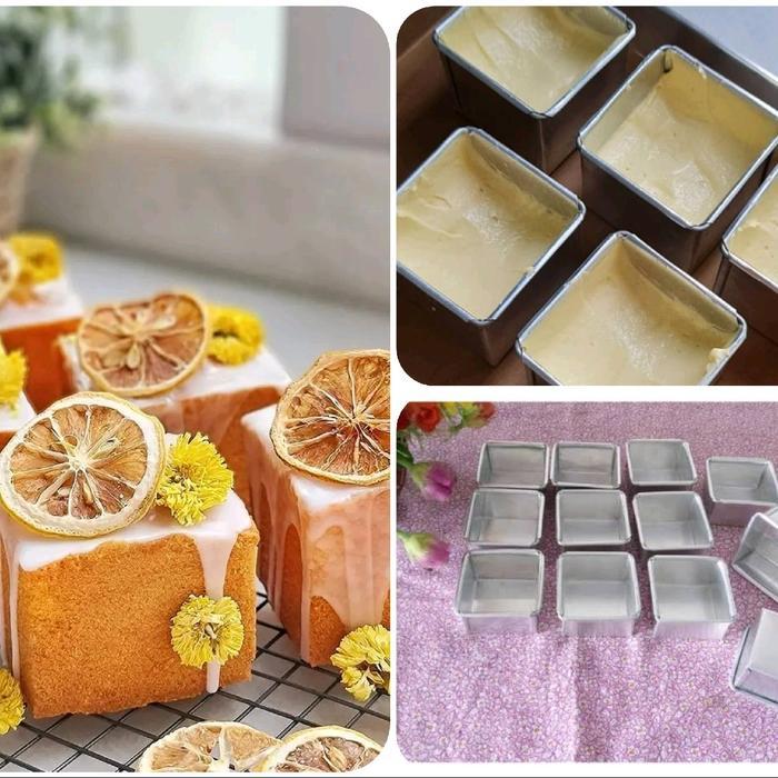 loyang mini/loyang persegi/loyang kue/cetakan kue ukuran 6x6x4cm 12pcs *