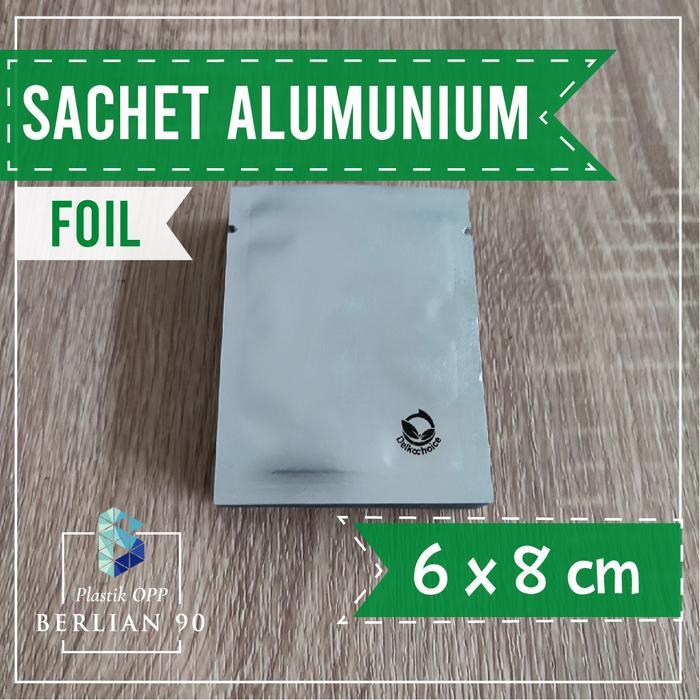 Isi 100 Sachet Full Alumunium Foil 6x8 cm Plastik Alumunium Foil Sachet