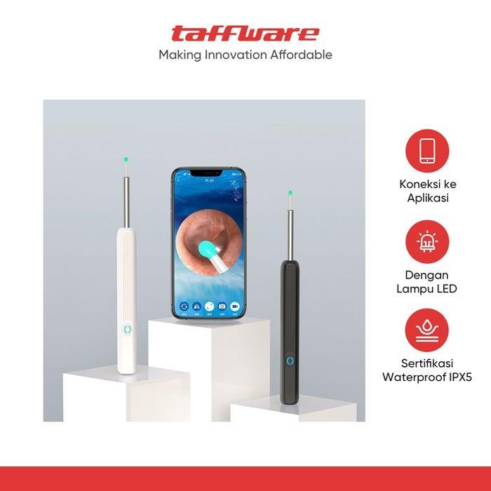 TaffOmicron Pembersih Telinga Endoscope Wireless Hitam - Alat Pembersih Telinga dengan Kamera