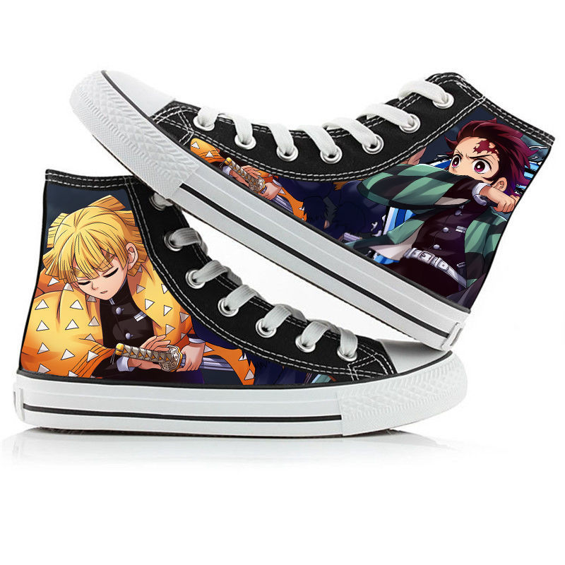 Demon Slayer Anime Canvas Shoes Casual Shoes High Top Sneaker Boys Girls Studebts Kawaii