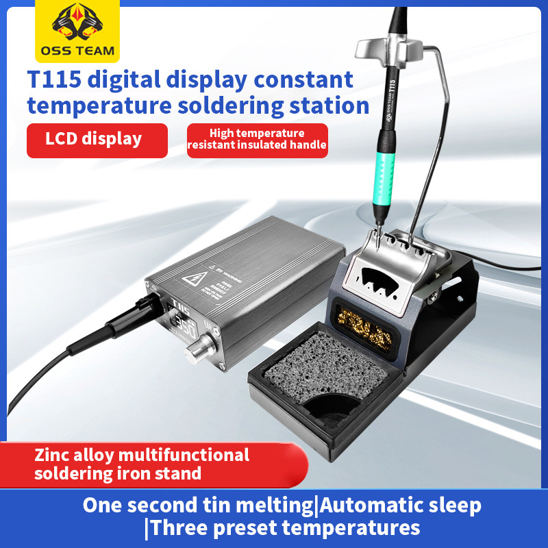 OSS T115 T210/245 ST91-12 Aluminum Alloy Soldering Iron Stand T115 T245 T210 T12x No Heating Core So