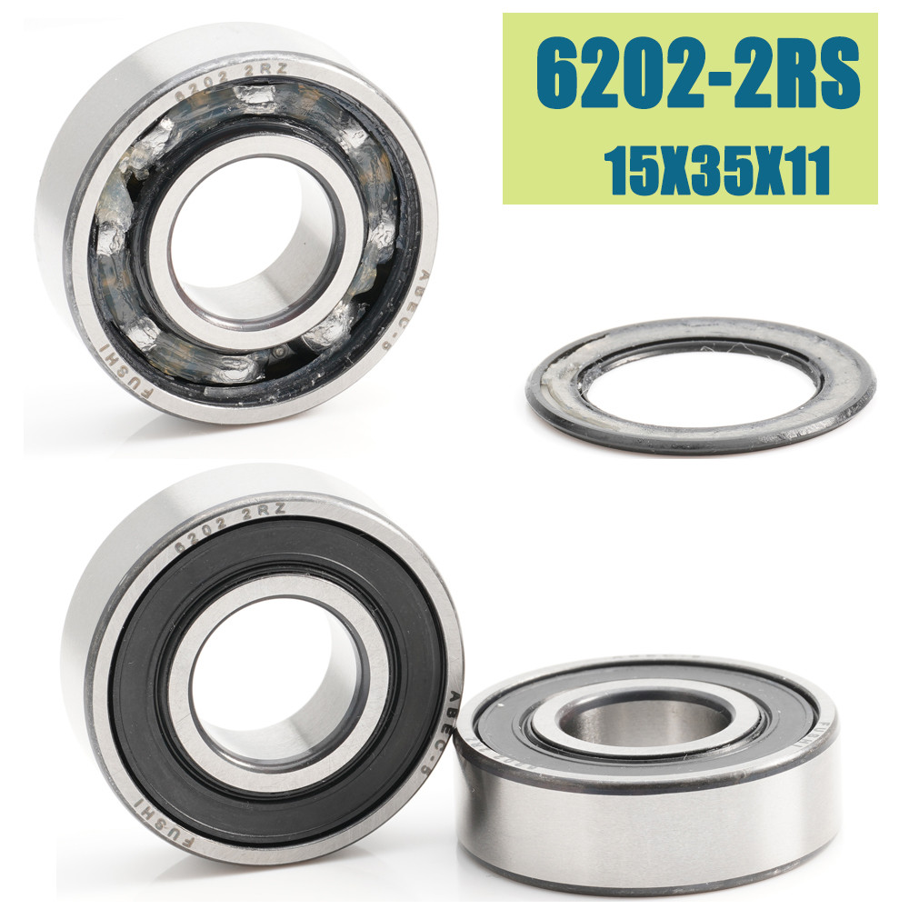 6202RS Bearing ABEC-5 4 PCS 15*35*11 mm Deep Groove 6202 2RS Ball