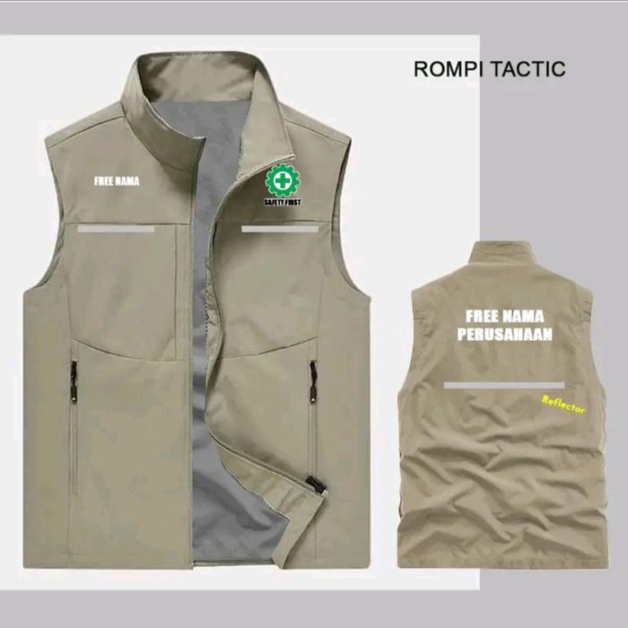 Rompi Parasut Safety First K3 / Jaket Seragam Safety Custom Sablon / Jaket Rompi K3 / Jaket Safety