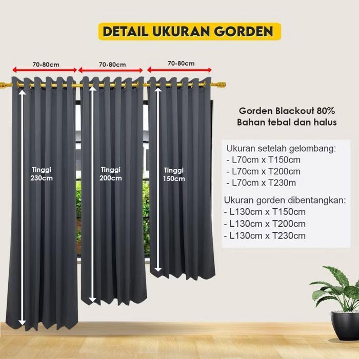 Gorden Blackout Premium Jendela Dan Pintu Kamar Ruang Tamu Gordeng Murah Tirai Penyekat Ruangan
