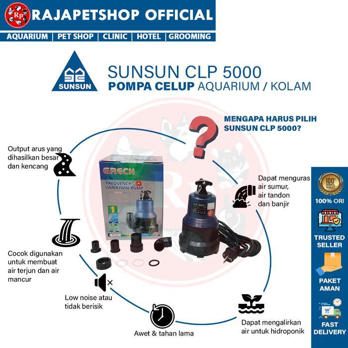( POMPA AIR ) GRECH CLP 5000 SUBMERSIBLE WATER PUMP KOLAM AQUARIUM