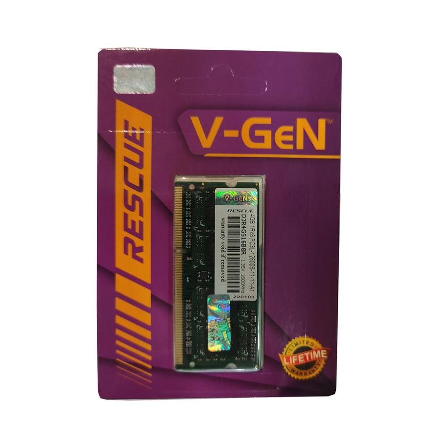V-GeN RAM SODimm DDR3/DDR3L 4GB 12800 RESCUE - Memory RAM Laptop VGEN