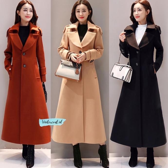 Ada Ready Ada Long coat wool wanita Emily wol jacket mantel import panjang spring autumn winter