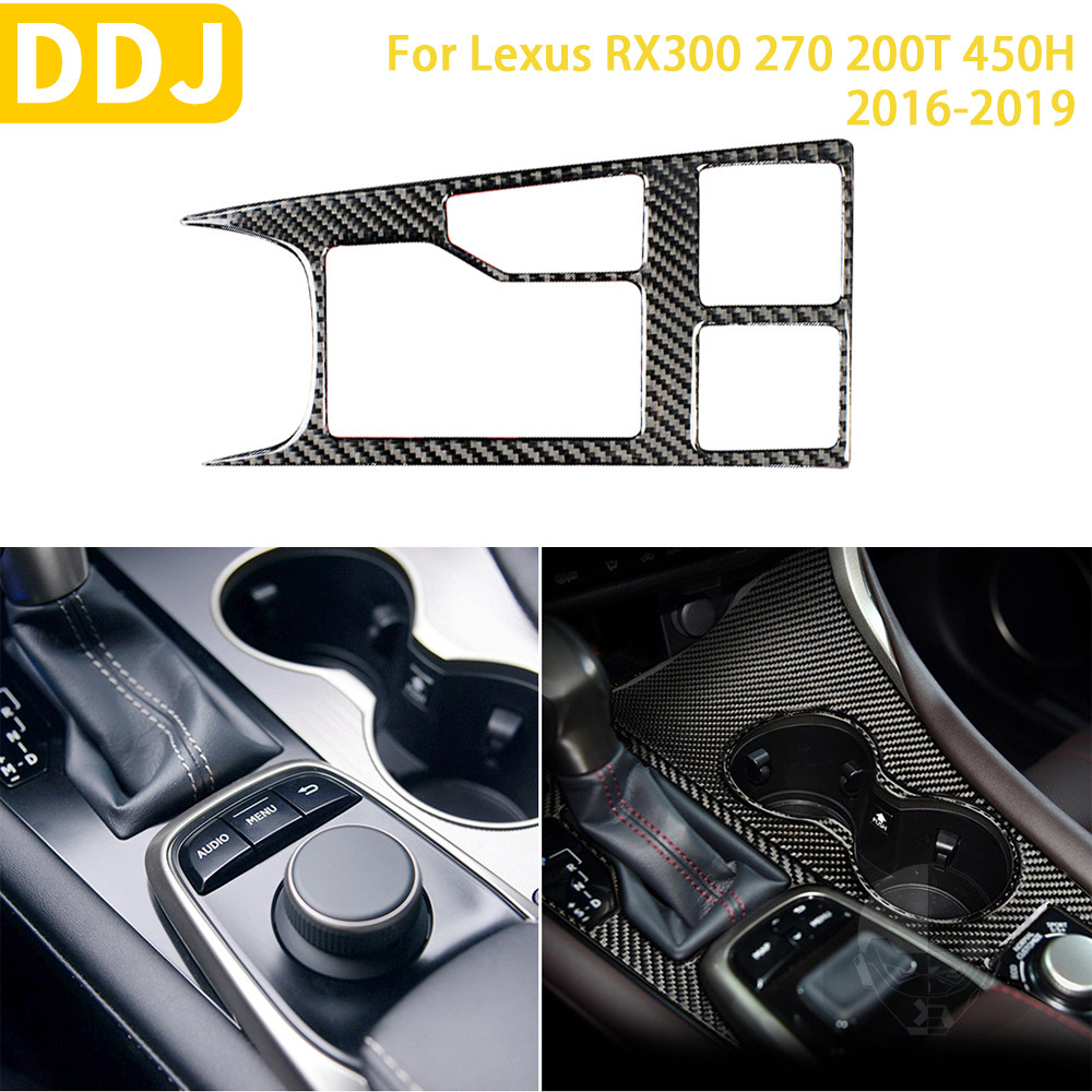 For Lexus RX300 270 200T 450H 2016-2019 Accessories Car Carbon Fiber Interior Gear Shift Panel Trim
