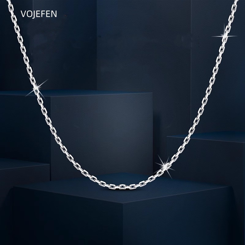 VOJEFEN PT950 Gold Necklaces Platinum Jewelry For Women PT Chains Female Platinum Jewellery