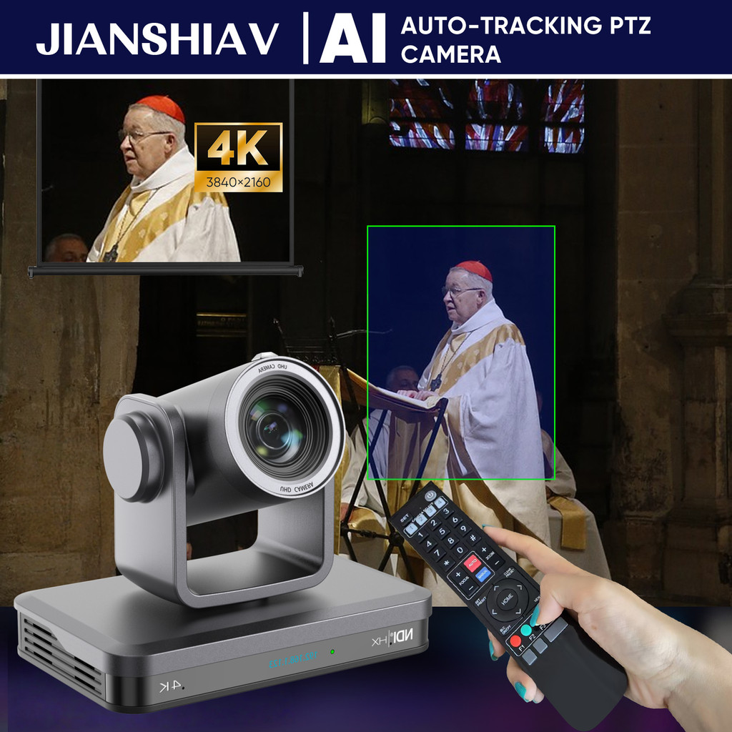 JSAV 4K 60fps PTZ Camera 30X 20X 12X Zoom NDI HX3 for AI Tracking Video Conferene camera And Live