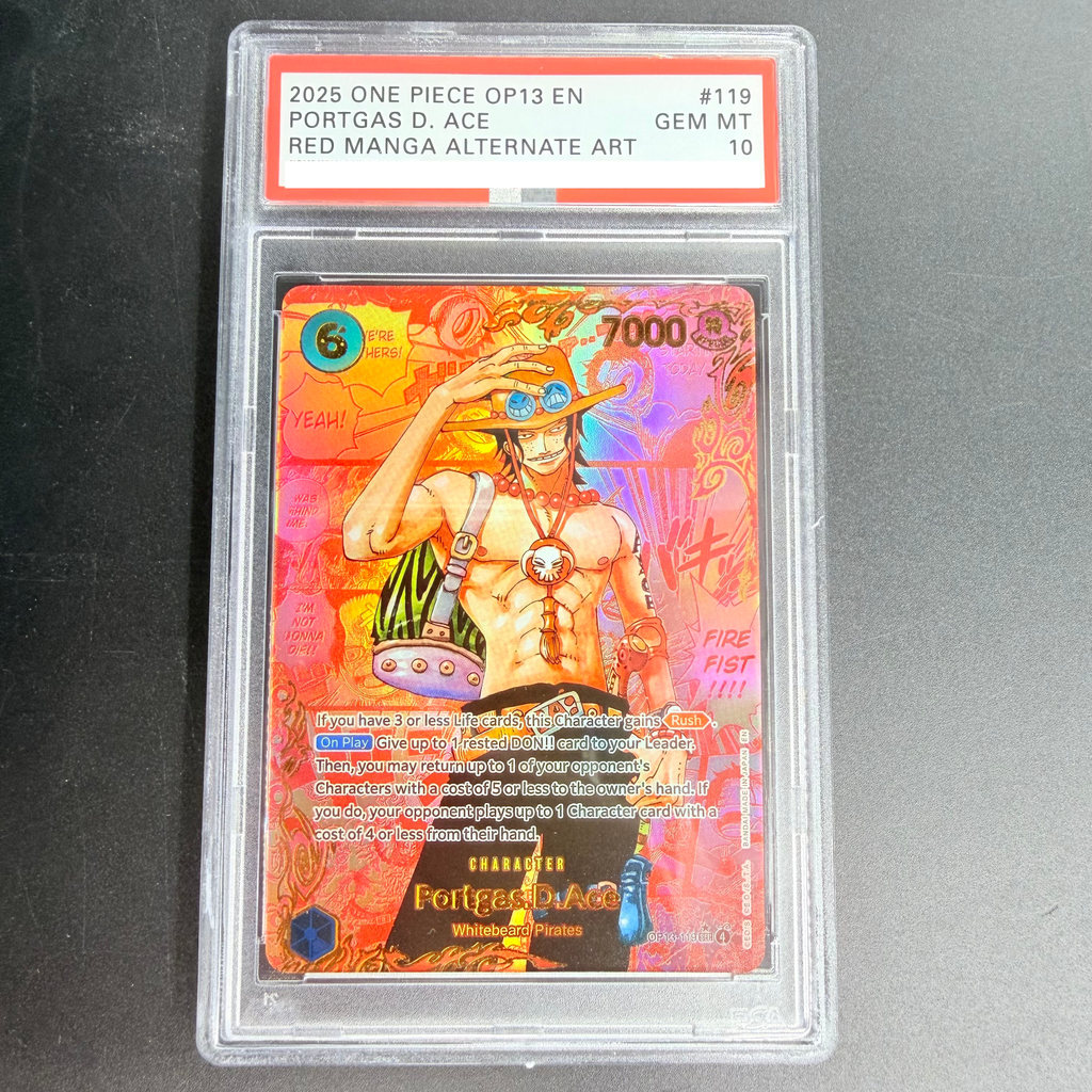 DIY ONE PIECE Rating Card 2025 ONE PIECE OP13 EN PORTGAS D. ACE OP13-119 Collection Card Copy