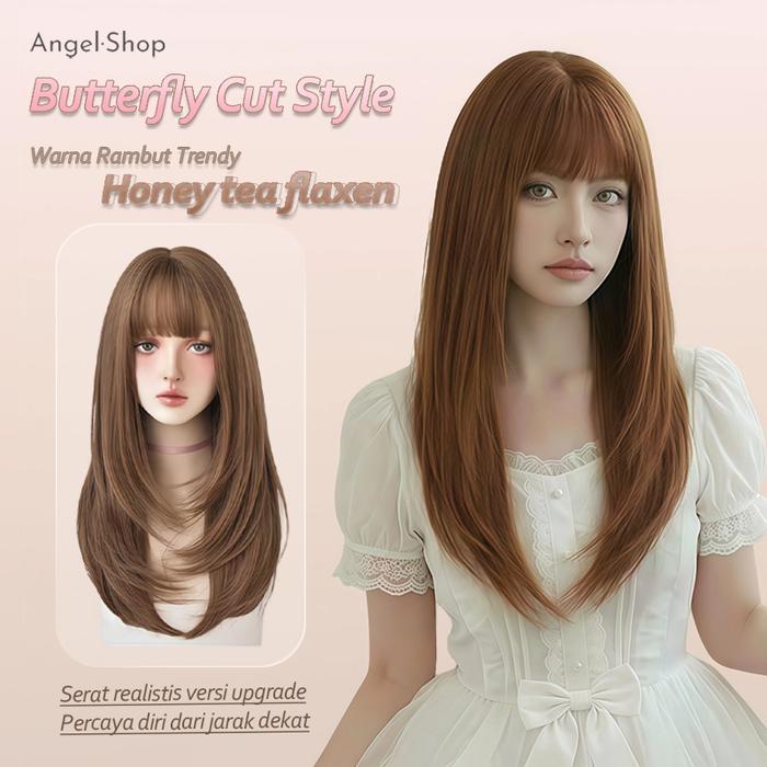 Wig Wanita Full Wig Rambut Wanita Kepala Rambut Palsu Wanita Korea Full Wig Korea Rambut Palsu Satu