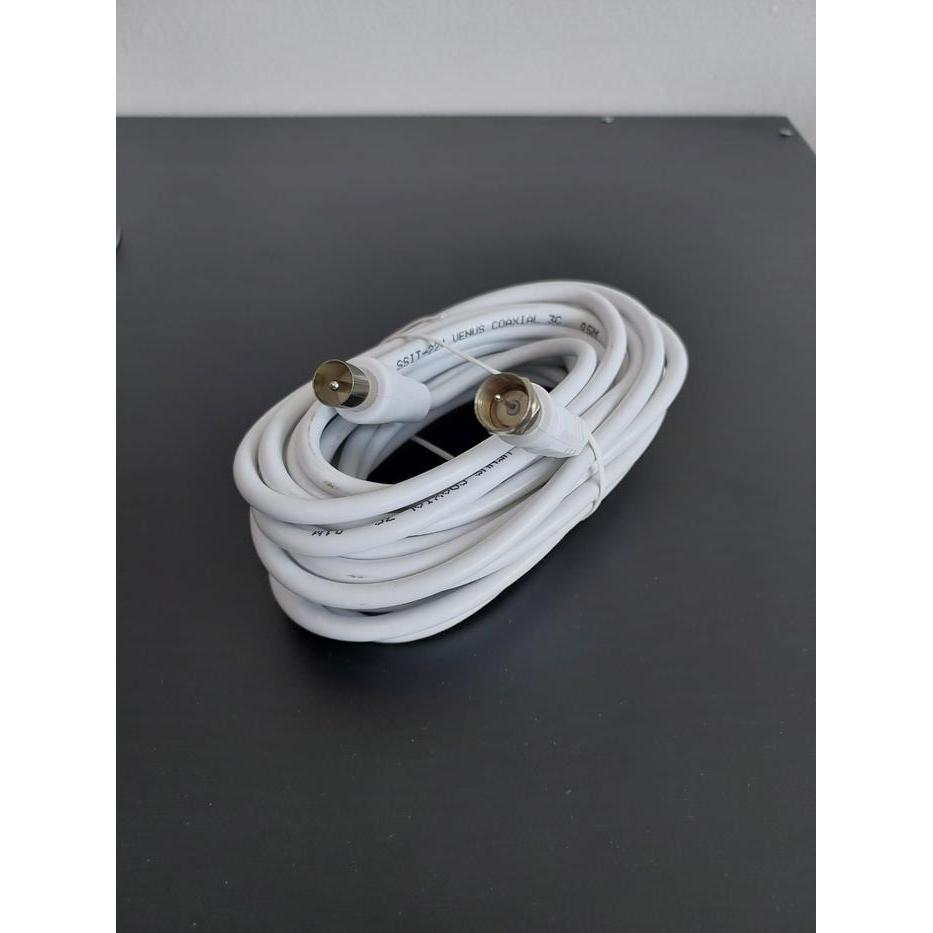 "New" Kabel Antena TV VENUS Coaxial 10 mtr + Jek Colokan ke TV + Jek F Drat