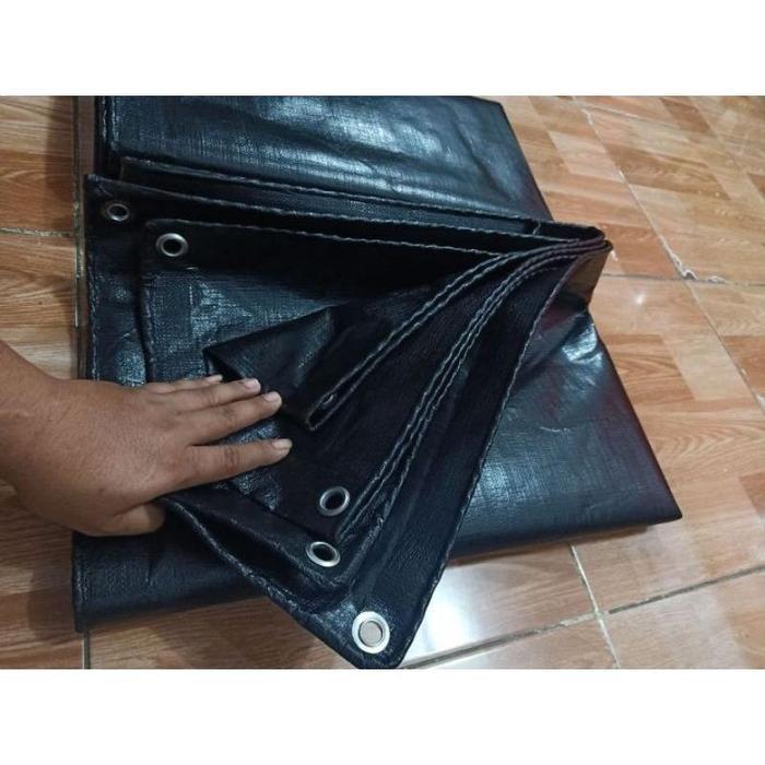 Promo Terpaulin Terpal A12 Hitam Korea Original 5X6 6X8 Meter Plastik Waterproof Berkualitas