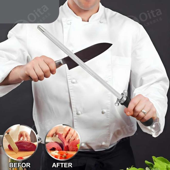 Knife Sharpener Pengasah Pisau Stik Pelurus Stainless Steel Asahan Pisau Panjang Terbaik
