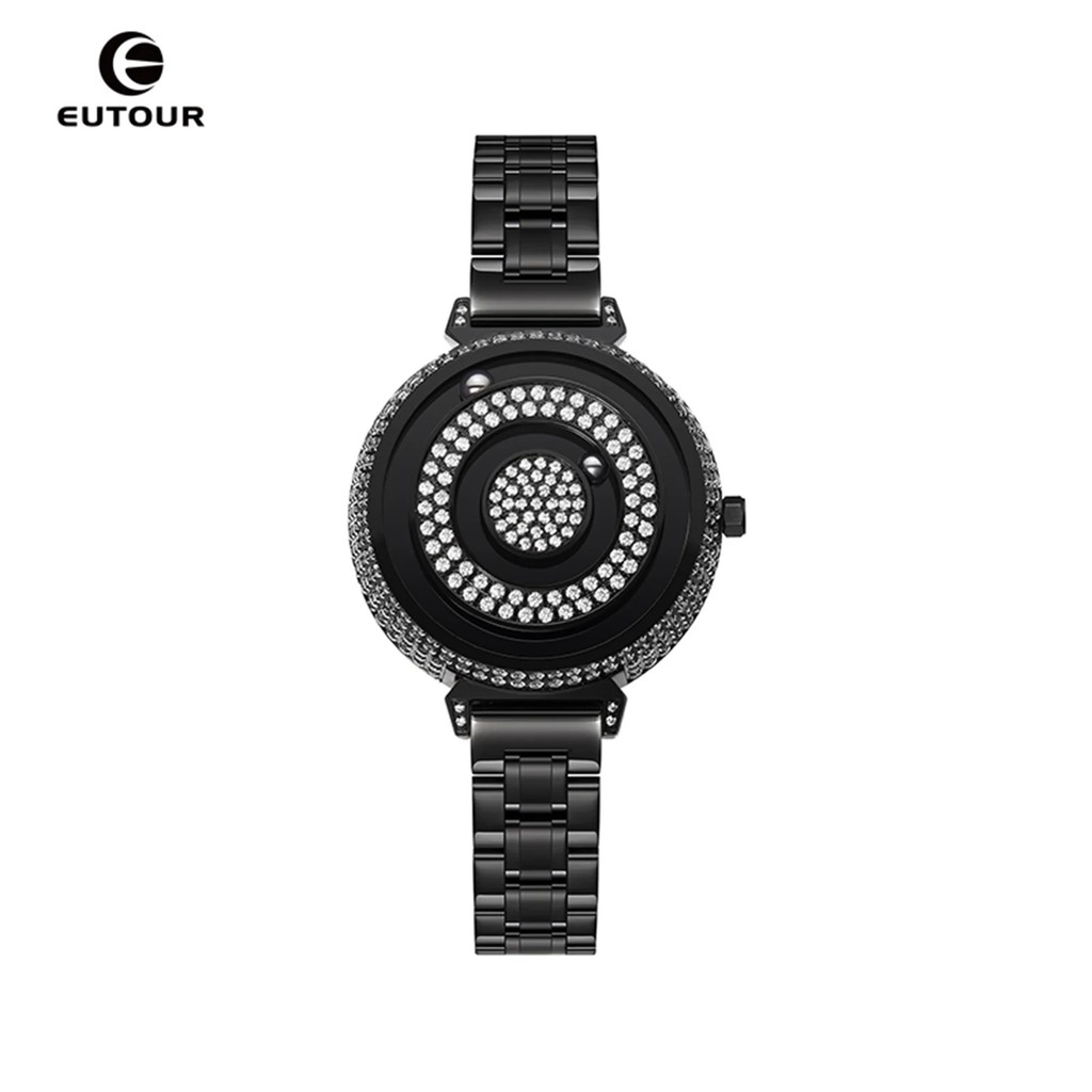 EUTOUR Women's Magnetic Diamond Watch Waterproof Quartz Luxury Stainless Steel Strap Day to Night