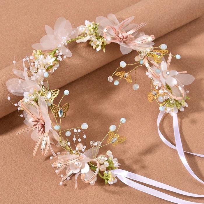 Headpiece Faye - Mahkota Bunga Mutiara - Headpiece Hiasan Hijab / Kepala Elegan Aksesoris