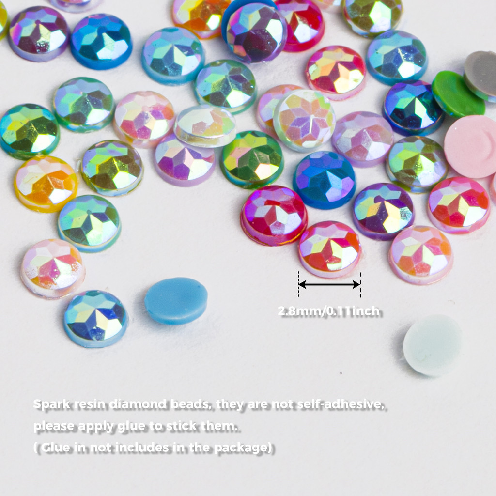60 Colors Diamond Beads for 5D Diamond Painting Accessories, Resin AB Diamond Painting Drills Round