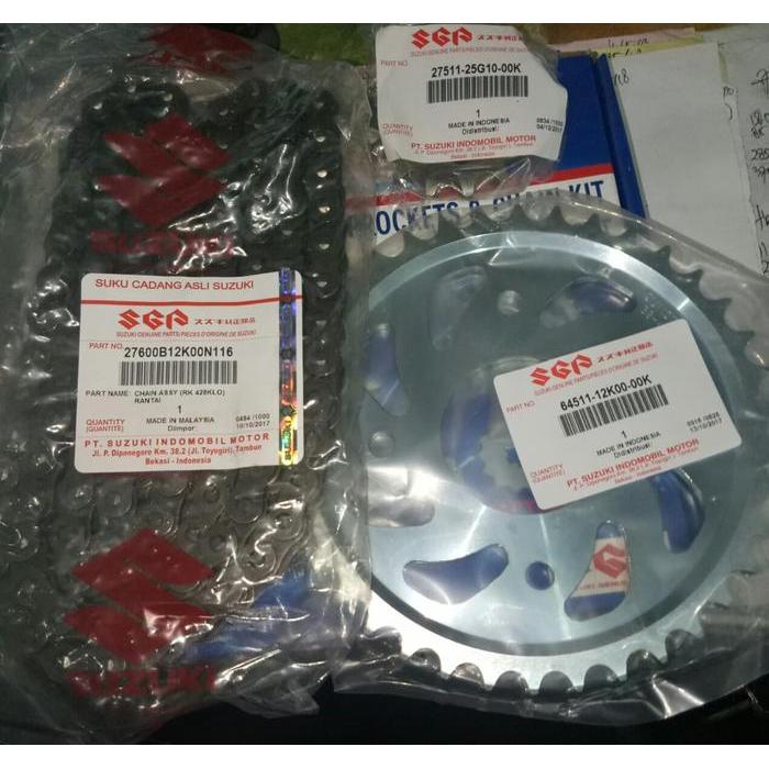 Rantai Ger Set /Chain Kit New Satria Fu150 Injeksi Original Sgp