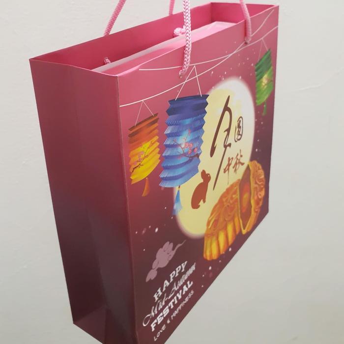Paperbag Dus Mooncake 100Gr Isi 4 Violet Rabbit Ukuran 22X7X22 Redy Stok