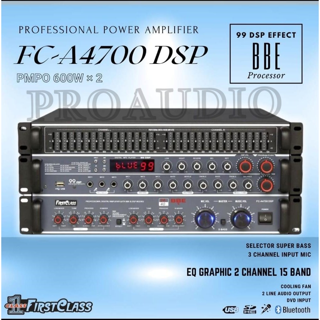 POWER AUDIO FIRSTCLASS FC A4700 DSP FCA4700 FCA-4700 DSP FIRST CLASS